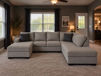 Large gray double Chase Ashley’s sectional free delivery