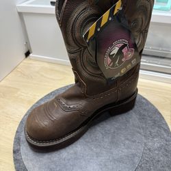 Justin Gypsy Work Boots Women’s Size (7.5) - Brown Leather Western Cowboy Boots