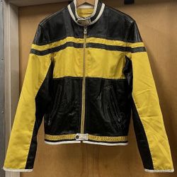 Wilson Leather M. Julian Motorcycle Jacket – Yellow/Black – Size LG – $50
