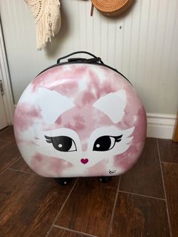 Justice Pink Marble Wolf Mini Suitcase 🐺🩷
