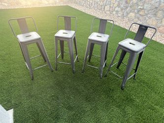 4 Black Metal Chairs