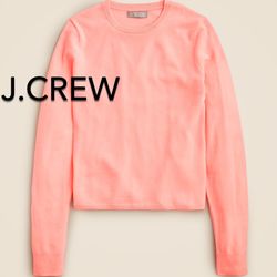 ❄️(NEW) WOMEN’S J.CREW PINK PEACH CAROLYN FITTED CREWNECK SWEATER IN MERINO WOOL - SIZE: LARGE❄️