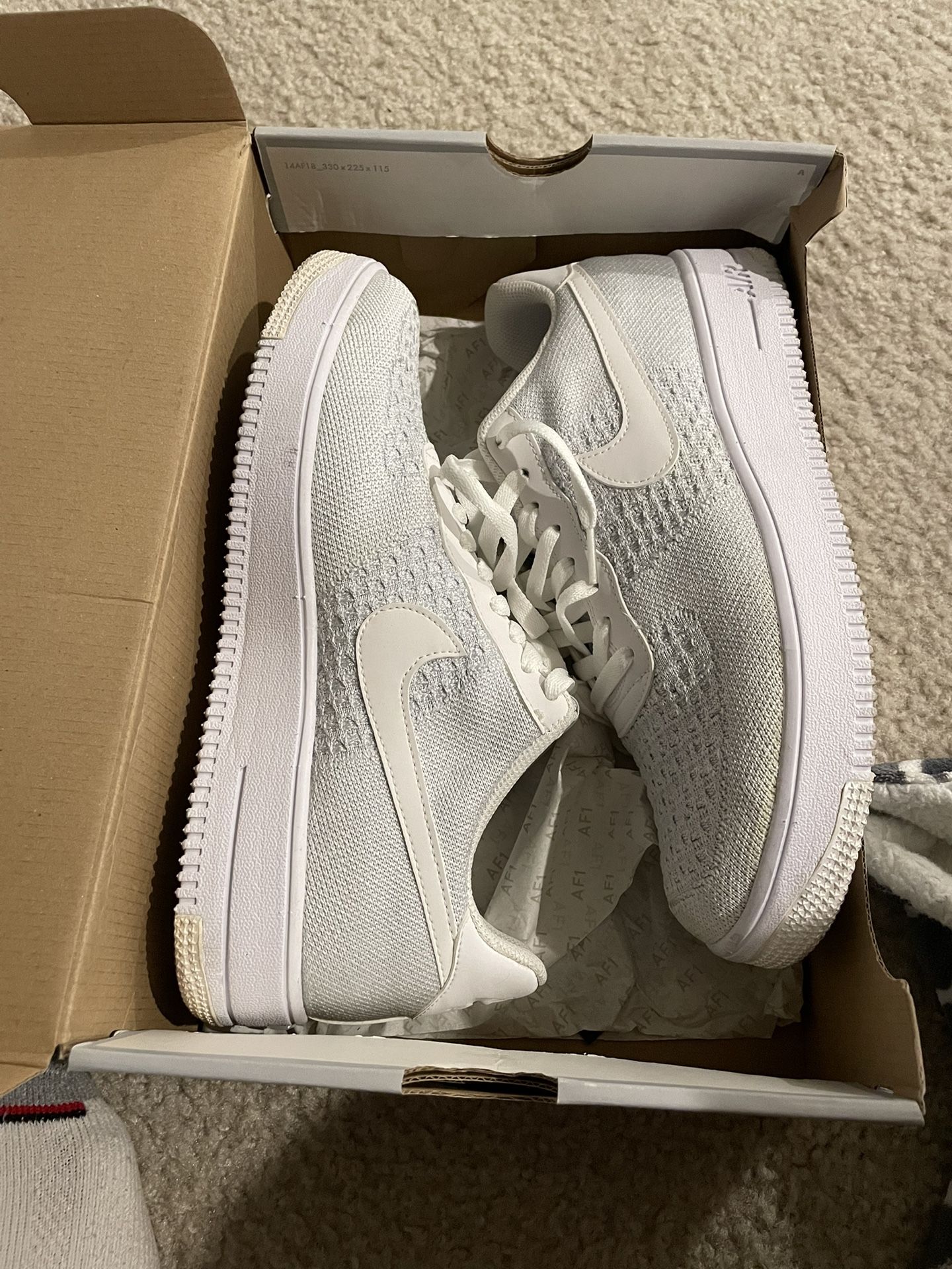 Nike Air Force Flyknit Crater White Wolf Grey