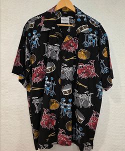 David Carey Originals Shirt XL Black & Multicolor Drums Drummer Music Retro