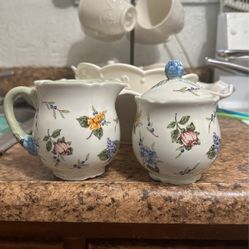 Princess House Ceramic Sugar And Creamer