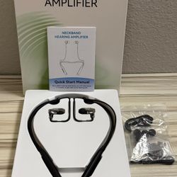 Bluetooth Rechargeable Sound Amplifier Neckband for Clear Audio, Seniors & Adults