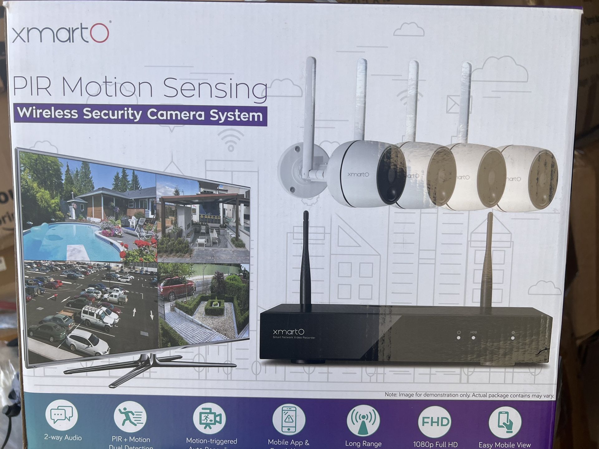 Thermal True Detection XMARTO Prime 8CH 1080PHD Wireless Security Camera System  With 4 Cameras , 1TB HDD