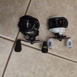 Abu Garcia 7.1:1,  Lews Speed Spool 7.5:1