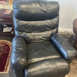 Recliner Chair Black Leather