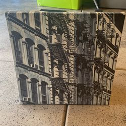 Grey Scale NY Apartment Fire scape Canvas 