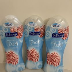 3 Limited Edition Holiday Peppermint Frost Softsoap Body Wash
