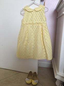 Gymboree dress 4T and Janie and Jack shoes size 10 (yellow)