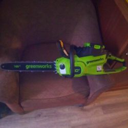 GreenWorks Electric Chainsaw 60v Battery W/Ultra Power Lithium Ion 2.5Ah
