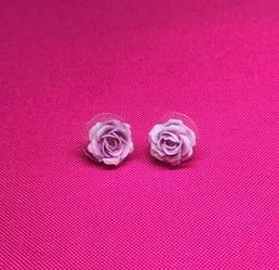 Delicate Lilac Rose Stud Earrings 