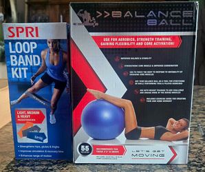 New in box. Balance ball and SPRI Loop band kit.