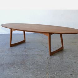 Rare Mid-Century Danish Modern Moreddi Walnut Surfboard Coffee Table