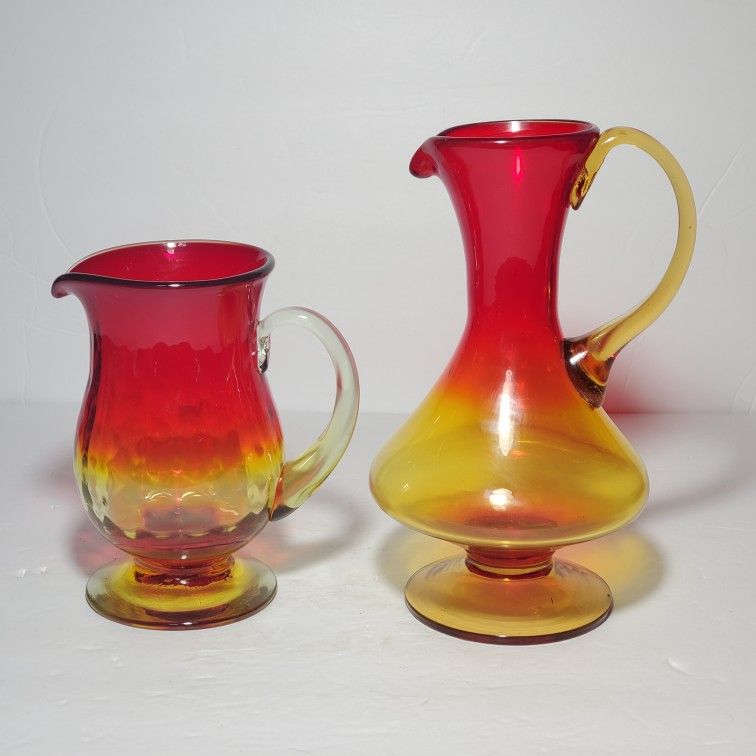 Rainbow Amberina Glass Vintage $25 EACH FIRM