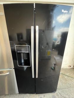 Whirlpool Side By Side Black Refrigerator Fridge
