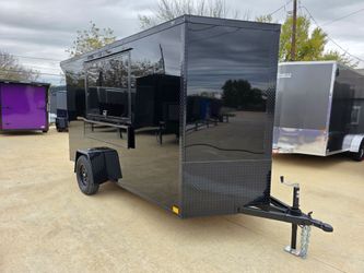 2026 New 6x12 SA Screwless Enclosed Vending Trailer | Blackout | Spoiler Package | .08 Polycor | Dexter Axle | El Paso | 1154 (Black)