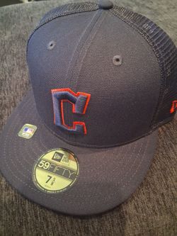 MLB New Era Cleveland Guardians Blk With Red Logo 59fifty Fitted Trucker style hat 7 5/8 $30
