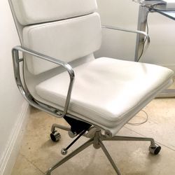 Herman Miller Style Genuinr White Learher Desk Chsit