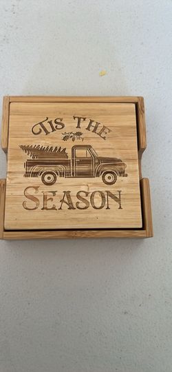 Wooden Coasters - 4piece With Holder