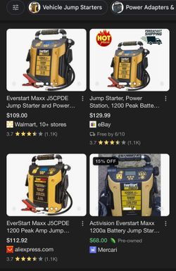 EverStart J5CPDE Maxx Jump Starter & Power Station - 1200 Peak Amps, 5000mAh, Seller Refurbished (Excellent Condition) 12 thumbnail image
