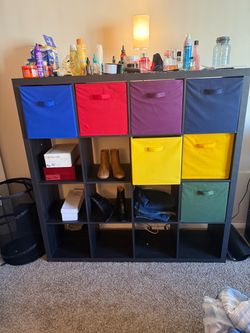 Dark wood Large Organizer for 12 13x13 storage bins