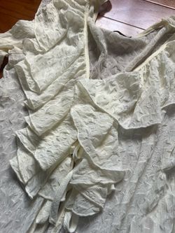Maxi Lace Ruffle Front Tie Cardigan
