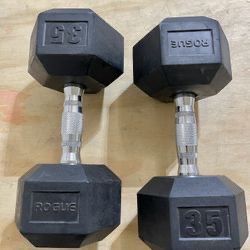 rogue dumbbell 35lbs pair 