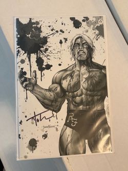 Codename: Ric Flair #1 Battle Damage B&W Virgin Variant Signed by Tyler Kirkham