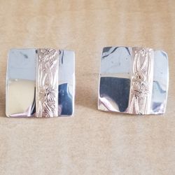 Earrings Sterling Silver With Gold Filled Stripe.