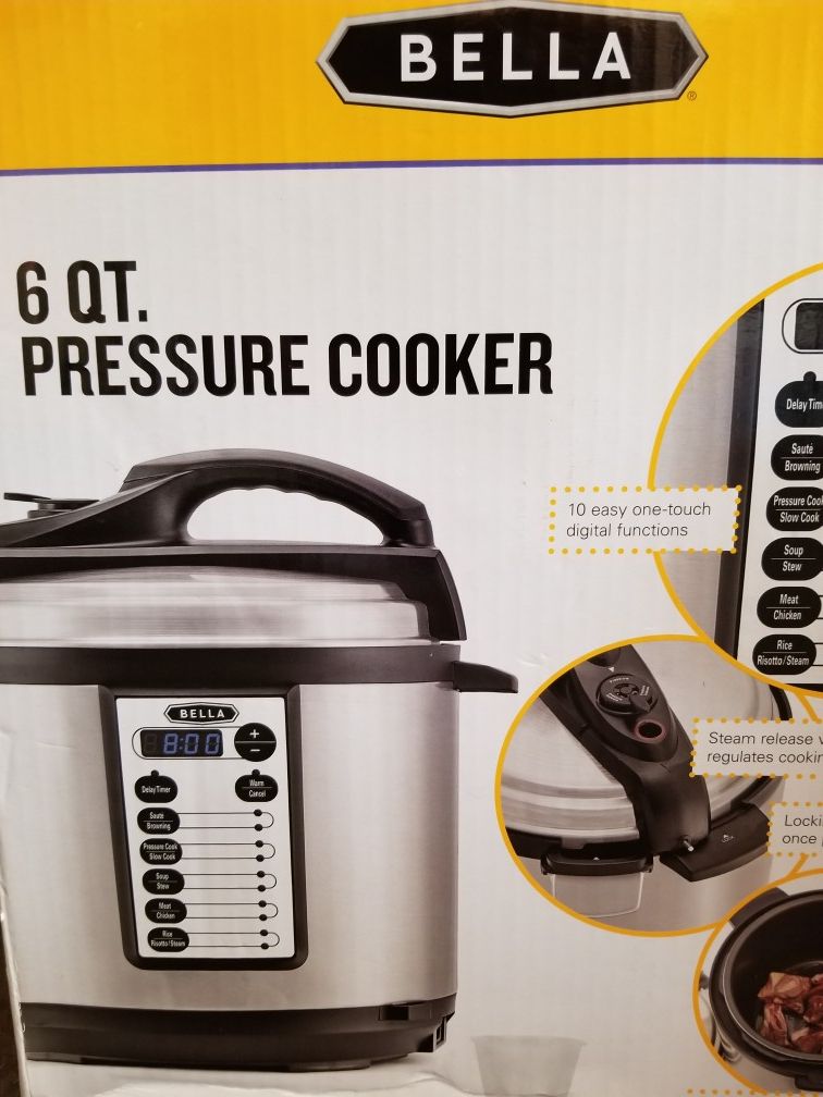 6 qt Bella pressure cooker