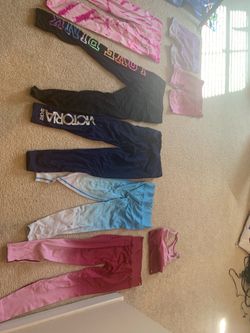 Vs pink yoga pants, shorts, sports bra