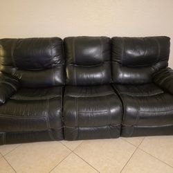 Black Leather Couch (3 Seat) 