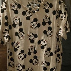 Disney Mickey Mouse Shirt & Necklaces 