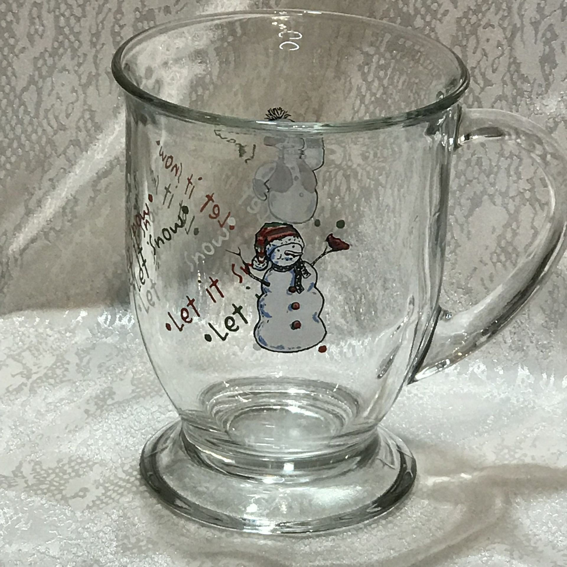 Glass snowman Mug