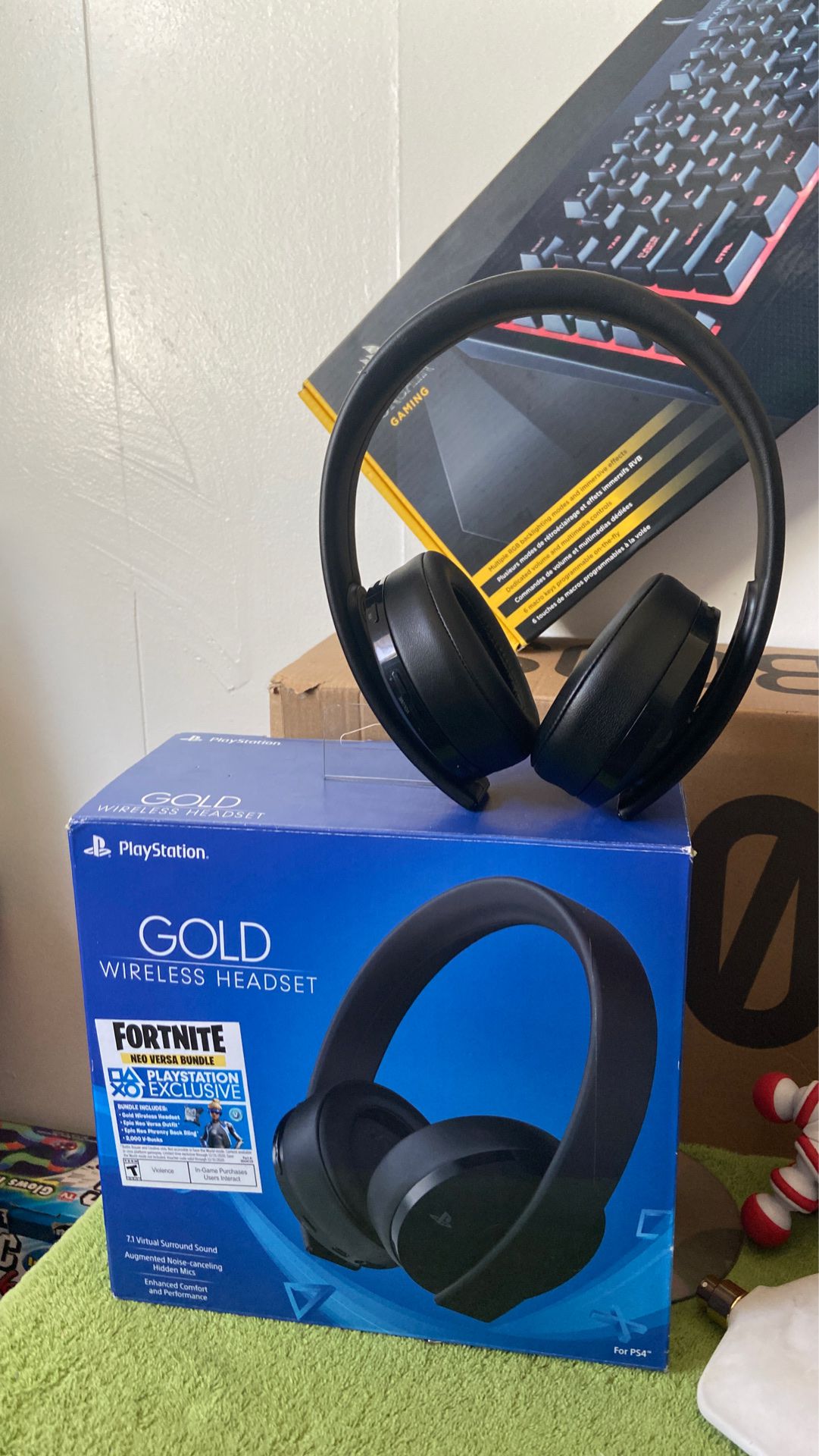 Gold wireless headset PlayStation