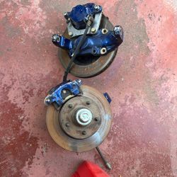 Tri-five Chevy Disc Brake Spindle Rotors And Caliper