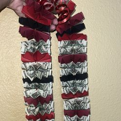 Burgundy Black Graduation Money Lei