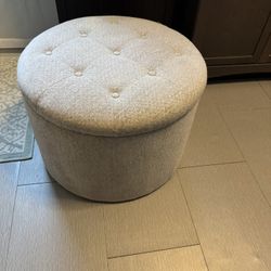Gray Storage Ottoman