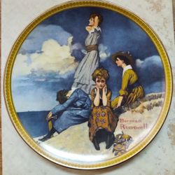 Norman Rockwell's "Waiting On The Shore" Knowles Fine China Collector's Plate