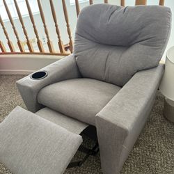 Toddler Recliner Chair for Kids Ages 1-4 – PU Leather Upholstered Kids Sofa with Cup Holder, Adjustable Backrest & Footrest, Comfortable Single Armcha