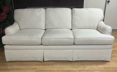 White Couch with Queen Hide-a-Bed from Ethan Allen