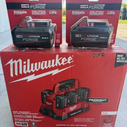Milwaukee Rapid Charger Six Bay.. Also Two Brand New Milwaukee Forge Batteries.. 8-0… $500