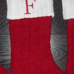 NEW Christmas LARGE 20” Stocking MONOGRAM LETTER F
