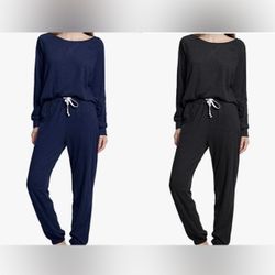 Lounge Sets for Women 2 Pieces Outfits Casual Long Sleeve Crew Neck Pullover Top