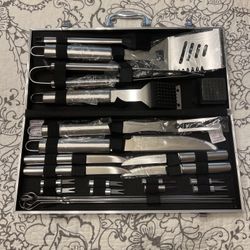 Stainless 22 Piece Bbq Grill Tools Set New