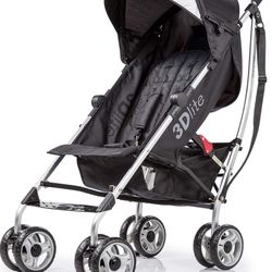 3Dlite Convenience Stroller, Black - Lightweight Stroller, Large Seat Area, Mesh Siding, 4 Position Recline, Extra Large Storage Basket, Infant Stroll