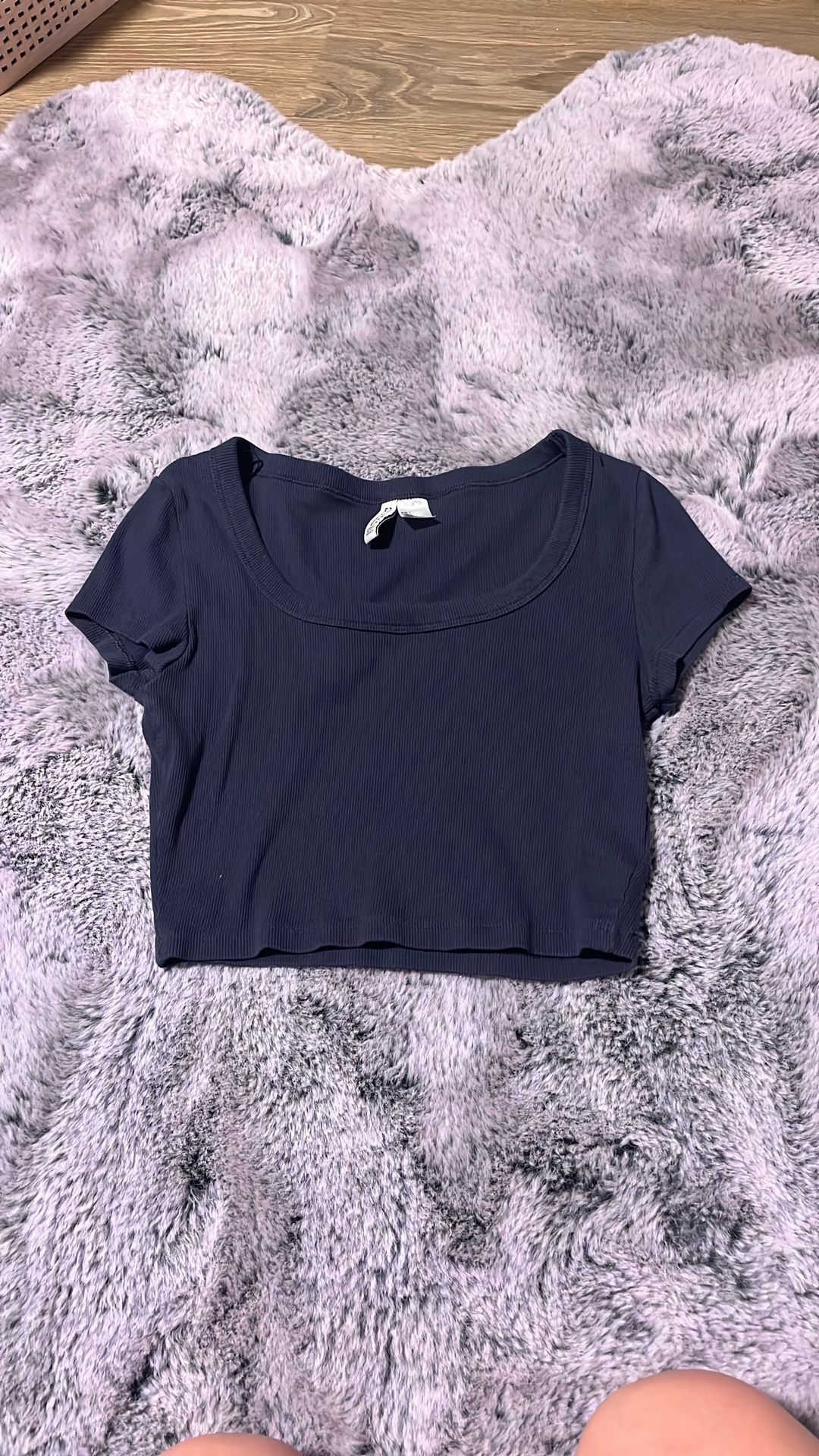 Cropped Navy Baby Tee